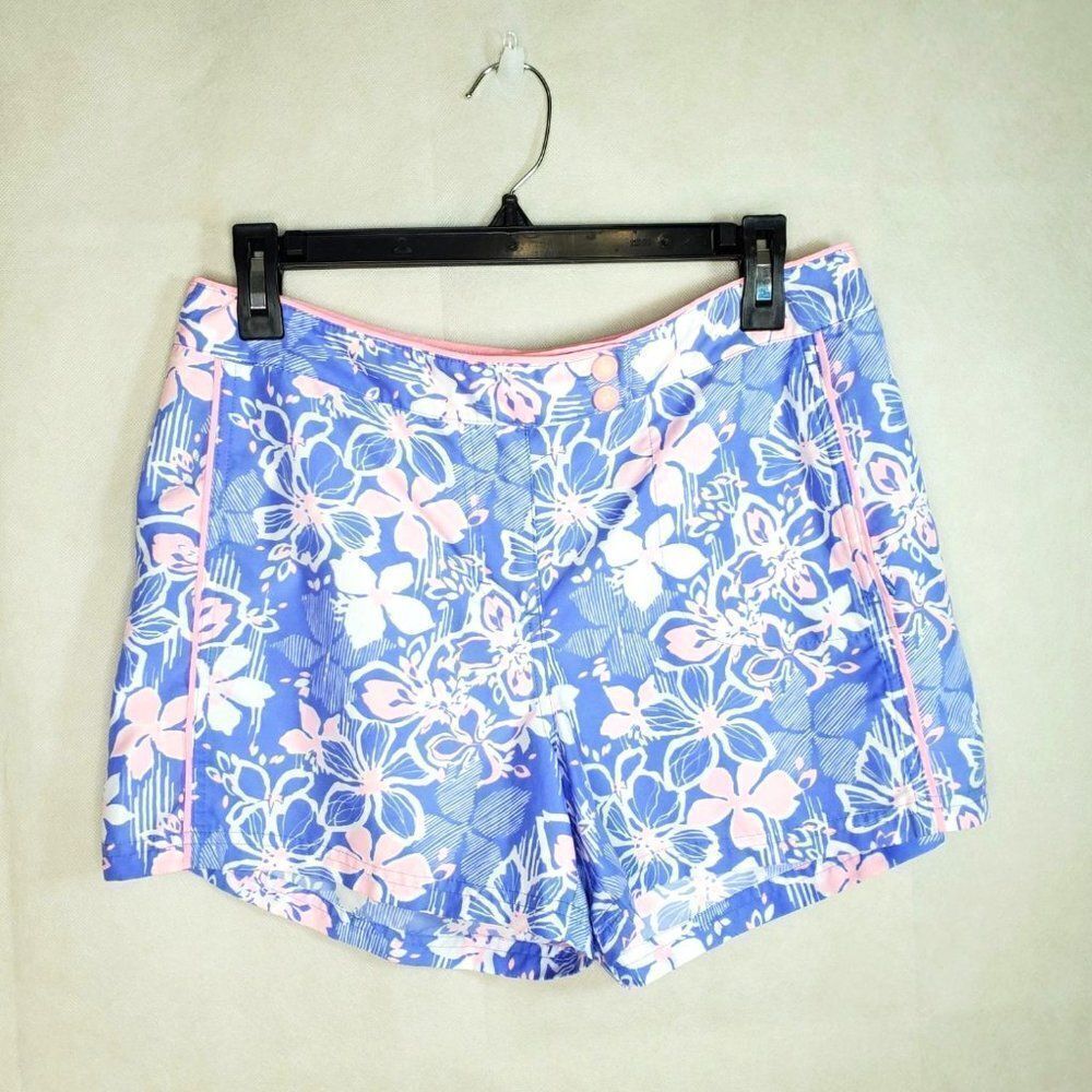 Eddie Bauer Floral Hawaiian Print Swim Active Quick Dry Resort Vacation Shorts